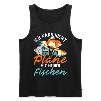 Fischzucht Angler Geschenkidee Lustiges Fisch - Männer Premium Bio Tank Top - Schwarz - Vorne - AI Model Male 178 light (178cm)