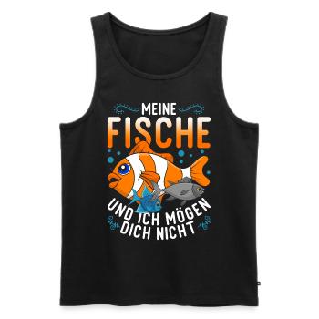 Angler Fischzüchter Angeln Geschenk Lustiges Fisch - Männer Premium Bio Tank Top - Schwarz - Vorne - AI Model Male 178 light (178cm)