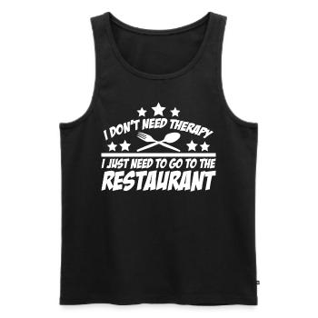 Restaurant Essen gehen Kochen Besteck - Männer Premium Bio Tank Top - Schwarz - Vorne - AI Model Male 178 light (178cm)