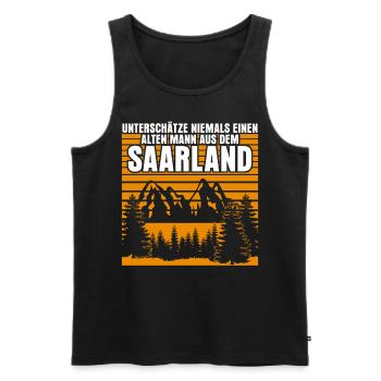Saarland alter Saarländer - Männer Premium Bio Tank Top - Schwarz - Vorne - AI Model Male 178 light (178cm)