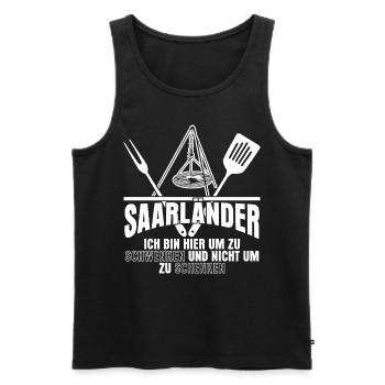 Schwenken Saarland Grillen Saarländer - Männer Premium Bio Tank Top - Schwarz - Vorne - AI Model Male 178 light (178cm)