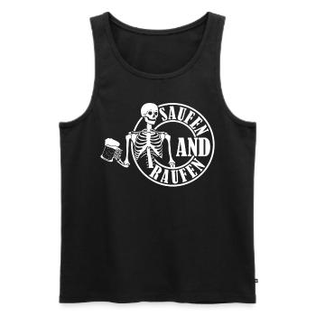 Bier Alkohol Saufen und Raufen - Männer Premium Bio Tank Top - Schwarz - Vorne - Michal (187cm)