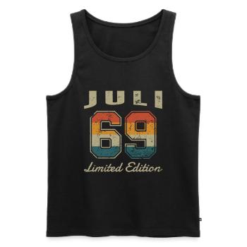 Juli, 1969, July, - Männer Premium Bio Tank Top - Schwarz - Vorne - Michal (187cm)