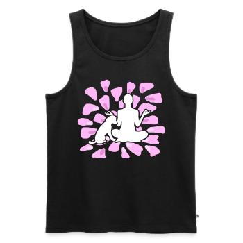 Chiens de méditation de chien de yoga - Débardeur bio Premium Homme - noir - Devant - Michal (187cm)