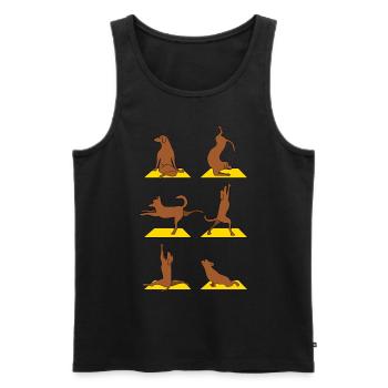 Yoga avec chiens de méditation - Débardeur bio Premium Homme - noir - Devant - Michal (187cm)