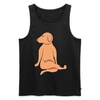 Funny Dog Yoga Dogs Meditation - Men's Premium Organic Tank Top - black - Front - Michal (187cm)