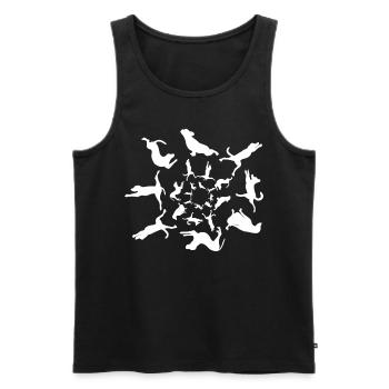 Chiens de yoga Chien Méditation Exercice de yoga - Débardeur bio Premium Homme - noir - Devant - Michal (187cm)