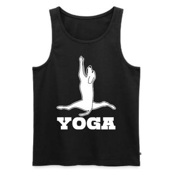 Yoga Hunde Hund Spagat Meditation - Männer Premium Bio Tank Top - Schwarz - Vorne - AI Model Male 178 light (178cm)