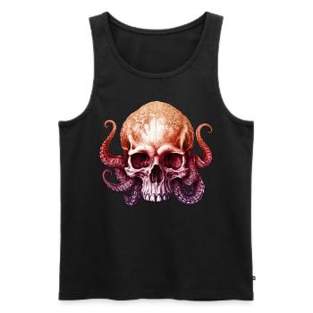 Octopus Skull Enigmatic Depths Gradient Tentacles - Men's Premium Organic Tank Top - black - Front - AI Model Male 178 light (178cm)