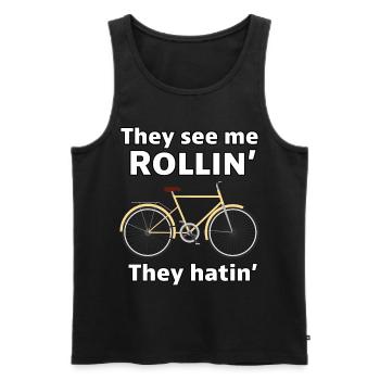 Retro Rider Vintage Vibes auf zwei Rädern Fahrradliebhaber - Männer Premium Bio Tank Top - Schwarz - Vorne - AI Model Male 178 light (178cm)