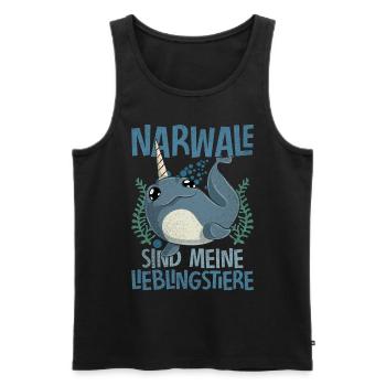 Narwale sind meine Lieblingstiere Ozean Narwal - Männer Premium Bio Tank Top - Schwarz - Vorne - Michal (187cm)