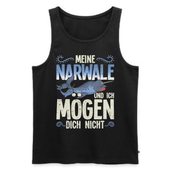 Meine Narwale und ich mögen dich nicht Narwal - Männer Premium Bio Tank Top - Schwarz - Vorne - AI Model Male 178 light (178cm)