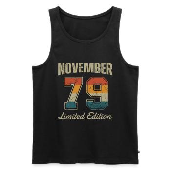 Geburtstag: November 1979 - Limited Edition Retro - Männer Premium Bio Tank Top - Schwarz - Vorne - Michal (187cm)