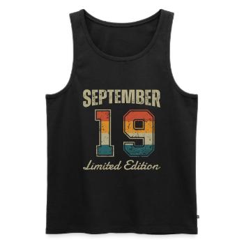 Geburtstag: September 2019 - Limited Edition Retro - Männer Premium Bio Tank Top - Schwarz - Vorne - Michal (187cm)