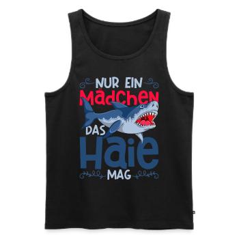 Raubtier Meerestier Ozeantier Mädchen Geschenk Hai - Männer Premium Bio Tank Top - Schwarz - Vorne - AI Model Male 178 light (178cm)