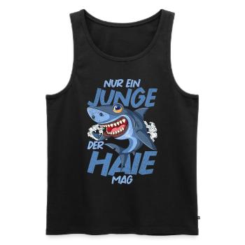 Nur ein Junge der Haie mag Ozean Tier Geschenk Hai - Männer Premium Bio Tank Top - Schwarz - Vorne - AI Model Male 178 light (178cm)