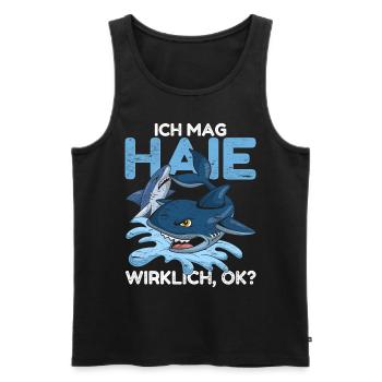 Hai - Männer Premium Bio Tank Top - Schwarz - Vorne - AI Model Male 178 light (178cm)