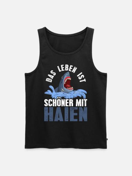 Hai - Männer Premium Bio Tank Top - Schwarz