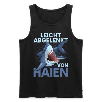 Ozean Tierliebhaber Geschenkidee Lustiges Hai - Männer Premium Bio Tank Top - Schwarz - Vorne - AI Model Male 178 light (178cm)