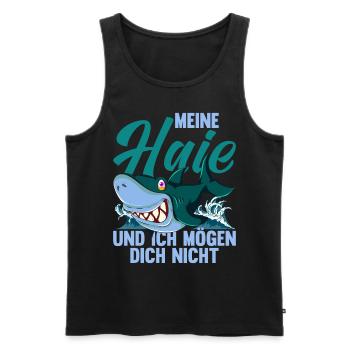 Lustige Geschenkidee Ozean Tier Meerestier Hai - Männer Premium Bio Tank Top - Schwarz - Vorne - AI Model Male 178 light (178cm)