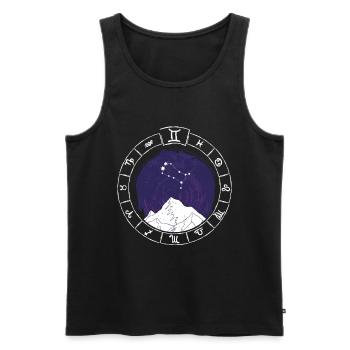 Zodiac sign Gemini - Zodiac sign - Birth - Men's Premium Organic Tank Top - black - Front - AI Model Male 178 light (178cm)