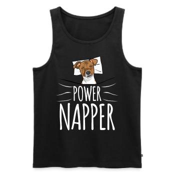 Chemise de sommeil pour chiens fatigués - Débardeur bio Premium Homme - noir - Devant - AI Model Male 178 light (178cm)