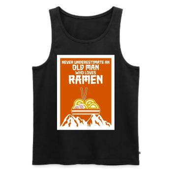 ramen noodles mountains noodle soup - Men's Premium Organic Tank Top - black - Front - AI Model Male 178 light (178cm)