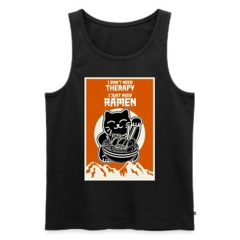ramen cat noodles noodle soup - Men's Premium Organic Tank Top - black - Front - AI Model Male 178 light (178cm)