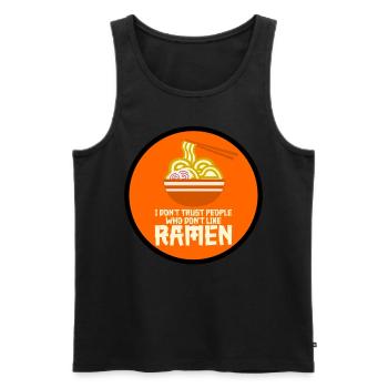 Soupe de nouilles ramen - Débardeur bio Premium Homme - noir - Devant - AI Model Male 178 light (178cm)