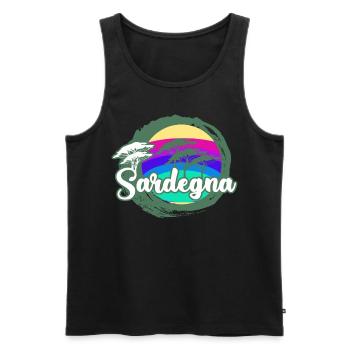 Sardinien Retro Sardegna Sardinia - Men's Premium Organic Tank Top - black - Front - AI Model Male 178 light (178cm)