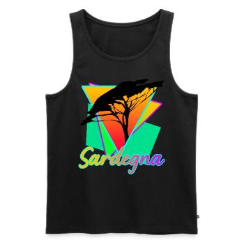 Sardinien Sardegna Retro Sardinia - Men's Premium Organic Tank Top - black - Front - AI Model Male 178 light (178cm)