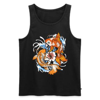 Japanischer Koi Fisch Geschenk Japan Koi Karpfen - Männer Premium Bio Tank Top - Schwarz - Vorne - Michal (187cm)