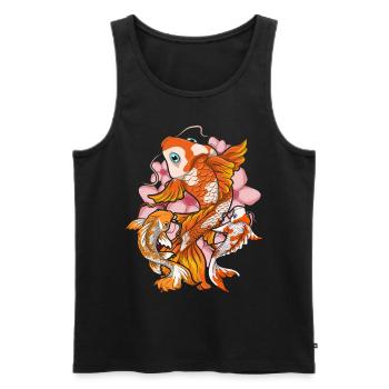Sakura Nishikigoi Kirschblüte Geschenk Koi Karpfen - Männer Premium Bio Tank Top - Schwarz - Vorne - AI Model Male 178 light (178cm)