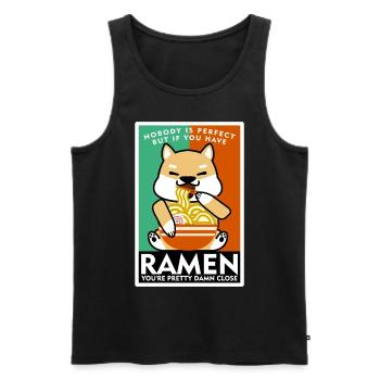 Ramen noodles dog with noodle soup - Men's Premium Organic Tank Top - black - Front - AI Model Male 178 light (178cm)
