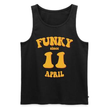Funky Anniversaire: Avril 2011 - Flower Power - Débardeur bio Premium Homme - noir - Devant - AI Model Male 178 light (178cm)