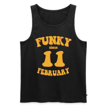 Funky Birthday: Février 2011 - Flower Power - Débardeur bio Premium Homme - noir - Devant - AI Model Male 178 light (178cm)