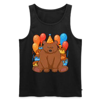 Brown Bear Forest Animal Birthday Party Gift Bear - Men's Premium Organic Tank Top - black - Front - Michal (187cm)