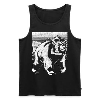 Animal Lover Forest Dweller Forest Animal Gift Bear - Men's Premium Organic Tank Top - black - Front - Michal (187cm)