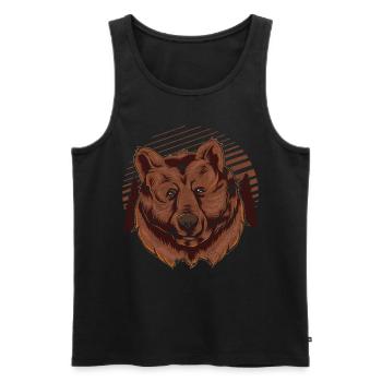 Brown Bear Forest Animal Forest Dweller Gift Bear - Men's Premium Organic Tank Top - black - Front - Michal (187cm)