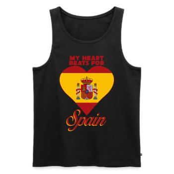 Spain Love Spanish - Men's Premium Organic Tank Top - black - Front - AI Model Male 178 light (178cm)