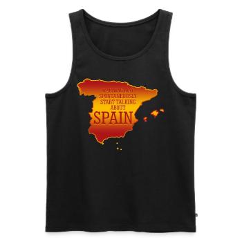 Spain Spanish Holidays - Men's Premium Organic Tank Top - black - Front - AI Model Male 178 light (178cm)