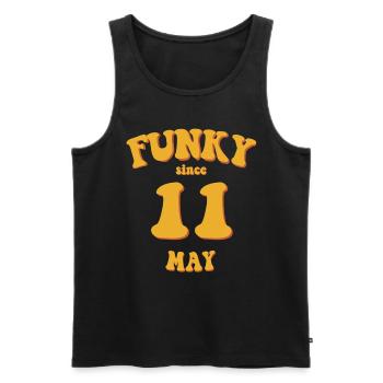 Funky Anniversaire: Mai 2011 - Flower Power - Débardeur bio Premium Homme - noir - Devant - AI Model Male 178 light (178cm)