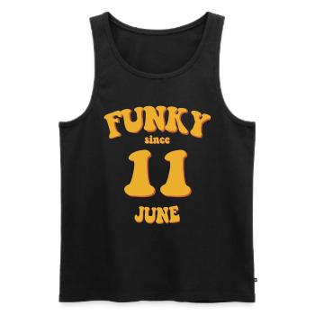 Funky Birthday: Juin 2011 - Flower Power - Débardeur bio Premium Homme - noir - Devant - AI Model Male 178 light (178cm)