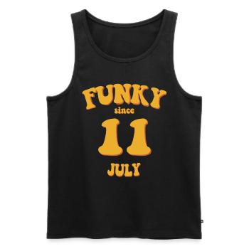 Funky Anniversaire: Juillet 2011 - Flower Power - Débardeur bio Premium Homme - noir - Devant - AI Model Male 178 light (178cm)