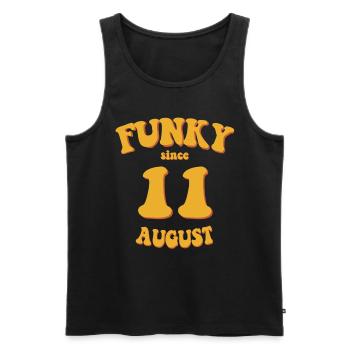 Funky Anniversaire: Août 2011 - Flower Power - Débardeur bio Premium Homme - noir - Devant - AI Model Male 178 light (178cm)