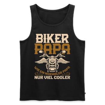 Motorradfahrer Papa Vatertag Geschenk Biker - Männer Premium Bio Tank Top - Schwarz - Vorne - Michal (187cm)