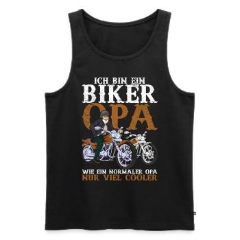 Ich bin Biker Opa wie ein normaler Opa nur cooler - Männer Premium Bio Tank Top - Schwarz - Vorne - AI Model Male 178 light (178cm)