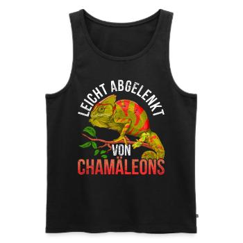 Reptil Leguan Leicht abgelenkt von Chamäleons - Männer Premium Bio Tank Top - Schwarz - Vorne - Michal (187cm)