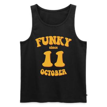 Funky Anniversaire: Octobre 2011 - Flower Power - Débardeur bio Premium Homme - noir - Devant - AI Model Male 178 light (178cm)