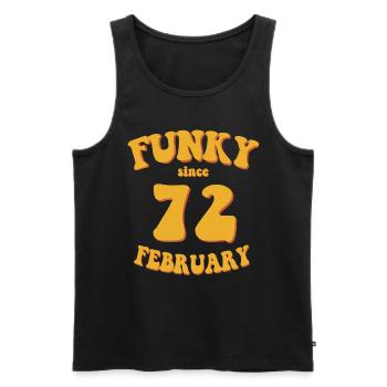Funky Birthday: Février 1972 - Flower Power - Débardeur bio Premium Homme - noir - Devant - Michal (187cm)